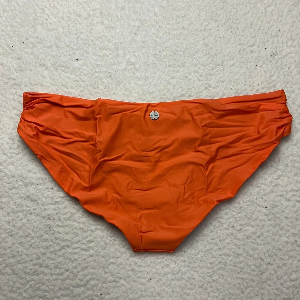 Prana Swim Bikini Bottom Womens XL Orange 1964841 Lahari Sun-Drenched Ruched NEW